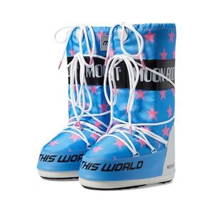 MOON BOOT Icon Retrobiker Boots Pink Stars EU 35/38 39/41 42/44 45/47 NEW